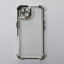 Пластиковый чехол FRAME CORNER для iPhone 14 серебряный