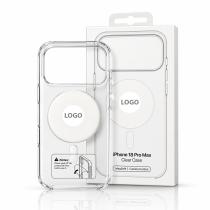 Пластиковый чехол Lux Clear с поддержкой MagSafe для iPhone 18 Pro Max (AI) White circle