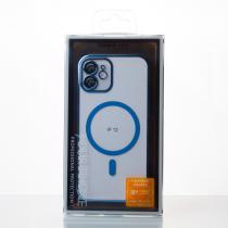 Пластиковый чехол "Glitter" с поддержкой MagSafe для iPhone 12 темно-синий