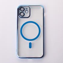 Пластиковый чехол MagSafe "Glitter" для iPhone 12 синий