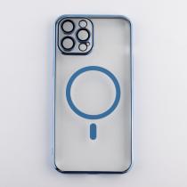 Пластиковый чехол MagSafe "Glitter" для iPhone 12 Pro Max синий