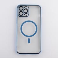 Пластиковый чехол MagSafe "Glitter" для iPhone 13 Pro Max синий