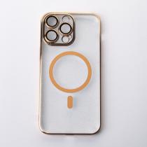 Пластиковый чехол MagSafe "Glitter" для iPhone 14 Pro Max золотой