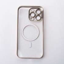 Пластиковый чехол MagSafe "Glitter" для iPhone 14 Pro Max золотой