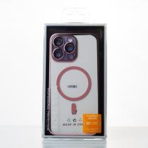 Пластиковый чехол MagSafe "Glitter" для iPhone 14 Pro Max серебряный