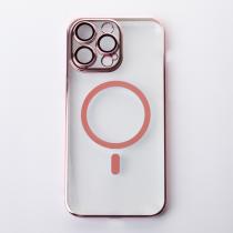 Пластиковый чехол MagSafe "Glitter" для iPhone 14 Pro Max розовое золото