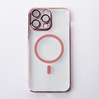 Пластиковый чехол MagSafe "Glitter" для iPhone 14 Pro розовое золото