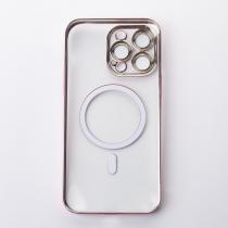 Пластиковый чехол MagSafe "Glitter" для iPhone 14 Pro розовое золото