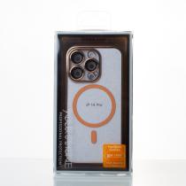 Пластиковый чехол MagSafe "Glitter" для iPhone 14 Pro серебряный