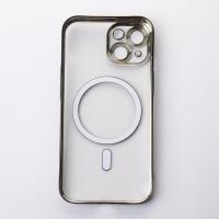 Пластиковый чехол MagSafe "Glitter" для iPhone 15 черный