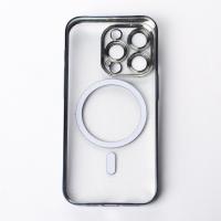 Пластиковый чехол MagSafe "Glitter" для iPhone 15 Pro темно-синий