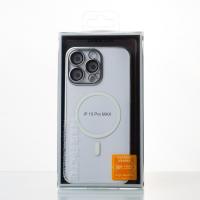 Пластиковый чехол MagSafe "Glitter" для iPhone 15 Pro Max серебряный