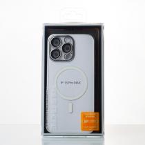 Пластиковый чехол MagSafe "Glitter" для iPhone 15 Pro Max серебряный