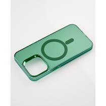 Полиуритановый чехол IMD Colors с поддержкой MagSafe для iPhone 14 Pro Max зеленый
