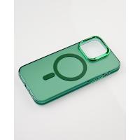 Полиуритановый чехол IMD Colors с поддержкой MagSafe для iPhone 12 Pro Max зеленый