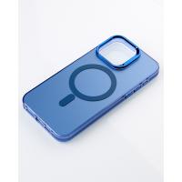 Полиуритановый чехол IMD Colors с поддержкой MagSafe для iPhone 12 Pro Max синий