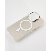 Полиуритановый чехол IMD Colors с поддержкой MagSafe для iPhone 15 Pro серебряный