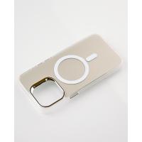 Полиуритановый чехол IMD Colors с поддержкой MagSafe для iPhone 15 Pro серебряный