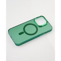 Полиуритановый чехол IMD Colors с поддержкой MagSafe для iPhone 12 / iPhone 12 Pro зеленый