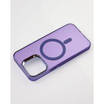 Полиуритановый чехол IMD Colors с поддержкой MagSafe для iPhone 14 Pro фиолетовый