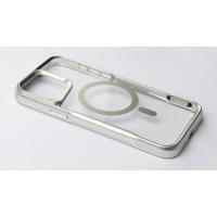Пластиковый чехол MagSafe NEWZONE для iPhone 13 Pro Max серебряный