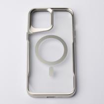 Пластиковый чехол MagSafe NEWZONE для iPhone 13 Pro серебряный