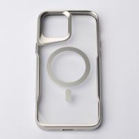 Пластиковый чехол MagSafe NEWZONE для iPhone 15 Pro серебряный