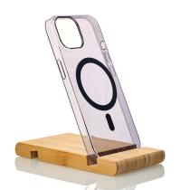 Пластиковый чехол Lux Clear с поддержкой MagSafe для iPhone 15 фиолетовый