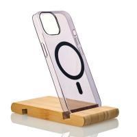 Пластиковый чехол Lux Clear с поддержкой MagSafe для iPhone 15 Plus фиолетовый