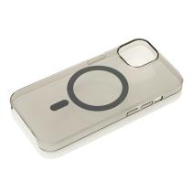 Пластиковый чехол Lux Clear с поддержкой MagSafe для iPhone 15 Plus черный