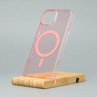 Пластиковый чехол Lux Clear с поддержкой MagSafe для iPhone 15 Plus пудра