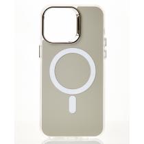 Полиуритановый чехол IMD Colors с поддержкой MagSafe для iPhone 11 серебряный