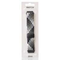 Ремешок для часов UNIVERSAL "Nylon Braided Magnetic" 20 мм black and white