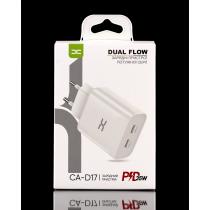 Сетевое зарядное устройство (Адаптер) DC 2PD/35W Fast Charger (CA-D17) белый