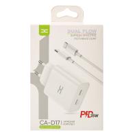Сетевое зарядное устройство DC 2в1 Lightning 2PD/35W Fast Charger (CA-D17) белый