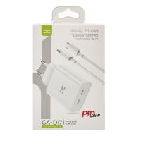 Сетевое зарядное устройство DC 2в1 Type-C 2PD/35W Fast Charger (CA-D17) белый