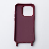 Силиконовый чехол CORD для iPhone 15 Pro бордовый