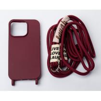 Силиконовый чехол CORD для iPhone 15 Pro бордовый