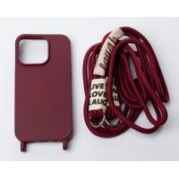 Силиконовый чехол CORD для iPhone 15 Pro Max бордовый