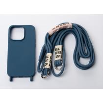 Силиконовый чехол CORD для iPhone 15 Pro Max синий