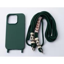 Силиконовый чехол CORD для iPhone 15 Pro Max темно-зеленый