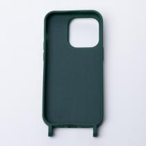 Силиконовый чехол CORD для iPhone 15 Pro темно-зеленый