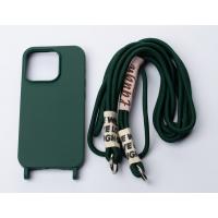 Силиконовый чехол CORD для iPhone 15 Pro темно-зеленый