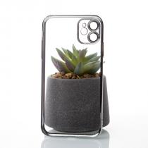 Пластиковый чехол GLITTER для iPhone 12 серебряный