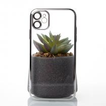 Пластиковый чехол GLITTER для iPhone 12 серебряный