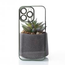 Пластиковый чехол GLITTER для iPhone 13 Pro Max зеленый