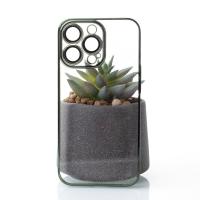 Пластиковый чехол GLITTER для iPhone 13 Pro зеленый