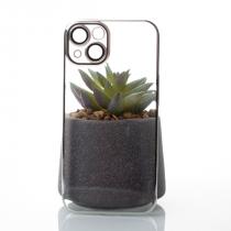 Пластиковый чехол GLITTER для iPhone 14 серебряный