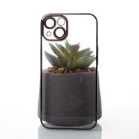 Пластиковый чехол GLITTER для iPhone 15 черный