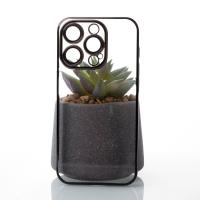 Пластиковый чехол GLITTER для iPhone 15 Pro черный